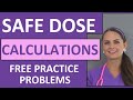 Safe Dose Dosage Range Pediatric Calculations  Nursing Drug Math (Video 7)