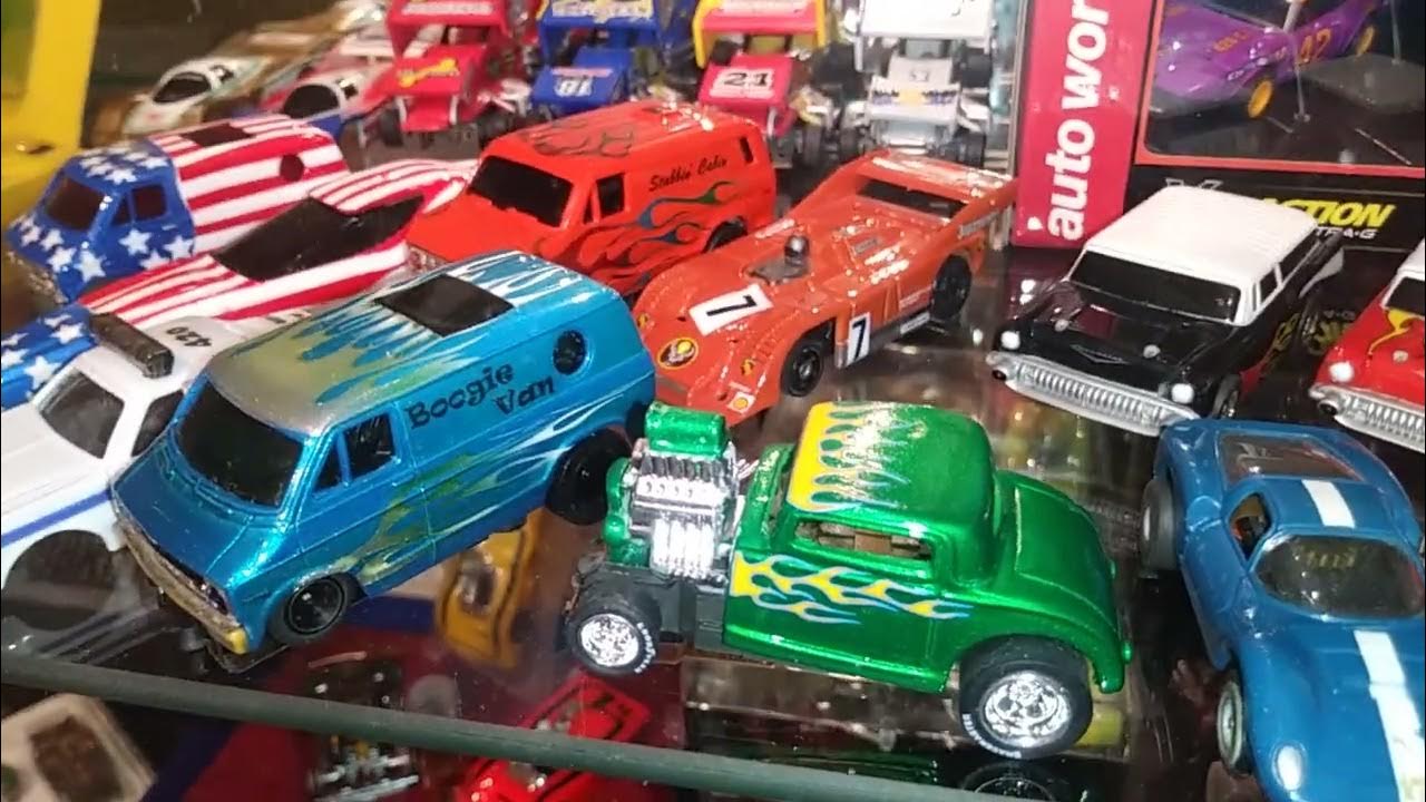 My HO Scale slot car Museum! AFX Super II TJet Tyco Pro Riggen