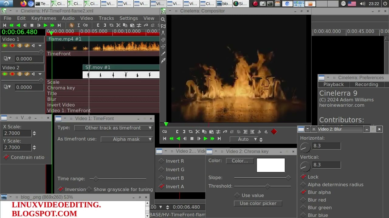 Time displacement in Cinelerra HV -- TimeFont effect & Co