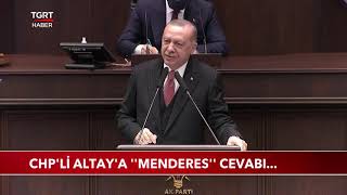 Hurbaşkanı Erdoğandan Menderes Cevabı...