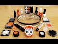 Mixing Makeup Eyeshadow Into Slime! Black vs White vs Orange Special Series Satisfying Slime Video