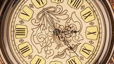 Spiral Clock Track of Time. Antique Clock Dial Close-up. Vintage Pocket Watch. | Stock Footage -...