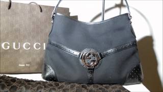 GUCCI REINS LEATHER AND CANVAS BAG