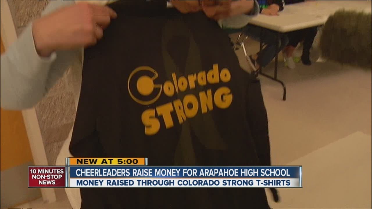 Cheerleaders sell tshirts to help Arapahoe High School YouTube
