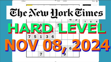 Nog steeds verborgen paar... Sudoku-oplossing New York Times | Moeilijk niveau 8 november 2024
