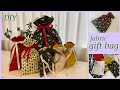 プレゼント用布袋, 簡単作り方 fabric gift bag, easy sewing tutorial, diy