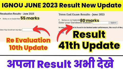 IGNOU June 2023 Revaluation Result 10th Update & Result 41th Update Published