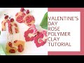 Polymer Clay Valentine’s Day Rose Earrings Tutorial | How To Make Polymer Clay Cabbage Rose Cane DIY