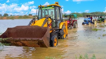 JCB 3DX Xpert Loading Mud in Trolley | New Holland 3630 | John Deere tractor | Mahindra Arjun Novo