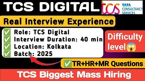 TCS Digital Real Interview Questions 2025 | TCS Digital Interview Preparation 2025 Difficulty level?