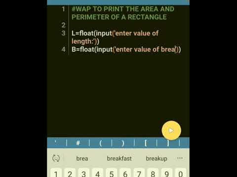 Python program to print Area & Perimeter of a Rectangle - YouTube