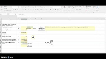 Hypothesis Test for a Proportion in Excel