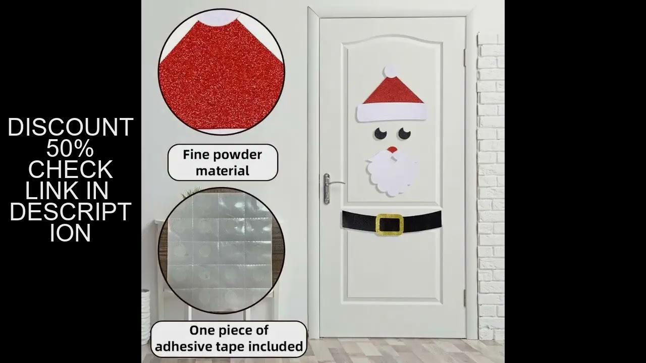 Christmas Decor Door Window Stickers Elk Snowman Santa Claus Felt Cloth Wall Stickers Decals Christm