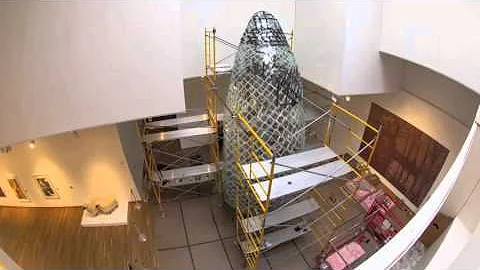 Installation of Frank Gehry's Standing Glass Fish