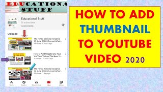 How to add thumbnail to youtube video 2020 | Wifi se Study karo