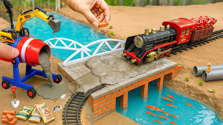 Experiment Build a Small Bridge - DIY Mini Concrete Bridge Building Science Project Using Bricks