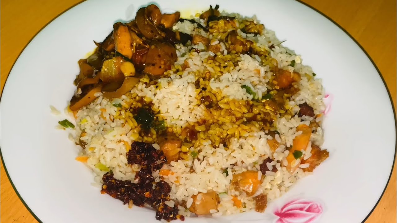 Cuttlefish Fried Rice Bite 9 - Mixed fried rice with cuttlefish | ASMR - YouTube