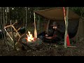 North Winds - 6 days solo bushcraft, baker tent camping, rainstorm, wood stove, bush salve, 2 camps