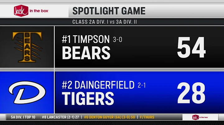 Jack In the Box Spotlight: Daingerfield vs Timpson