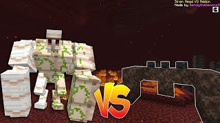 mega iron golem vs soul sand golem in nether in minecraft