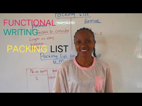 PACKING LIST/ FUNCTIONAL WRITING/ KCSE ENGLISH PAPER ONE - YouTube