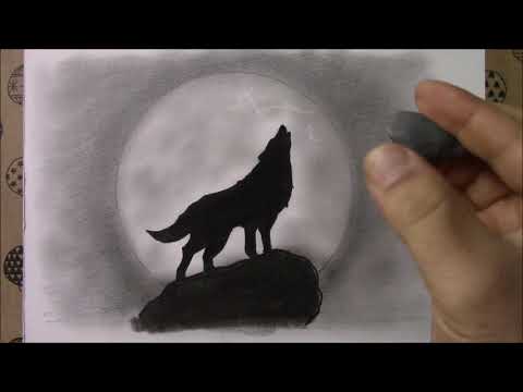 Dolunay'da Kurt Resmi Çizimi Nasıl Yapılır - How to draw a wolf in full moon