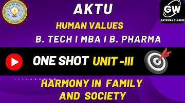 ONE SHOT I UNIT 3 I HUMAN VALUES I  Harmony in family and society IShiwani Ma