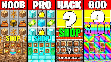 Minecraft Battle: SUPER SHOP CRAFTING CHALLENGE - NOOB vs PRO vs HACKER vs GOD ~ Funny Animation