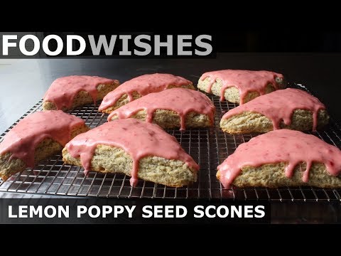 Lemon Poppy Seed Scones with Strawberry Glaze - Food Wishes