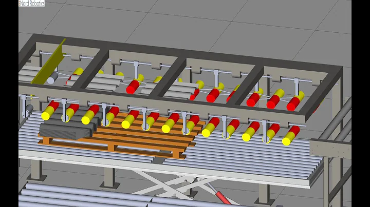 Robotic palletizing system by Ltd Nord Robotics - Roboguide simulation