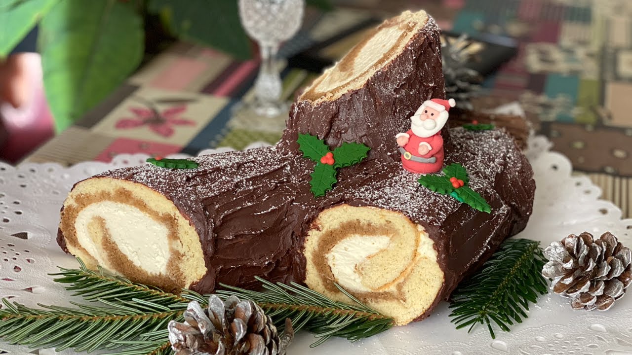 Tronco de navidad 🎄🎅. Receta fácil disponible en tazas.