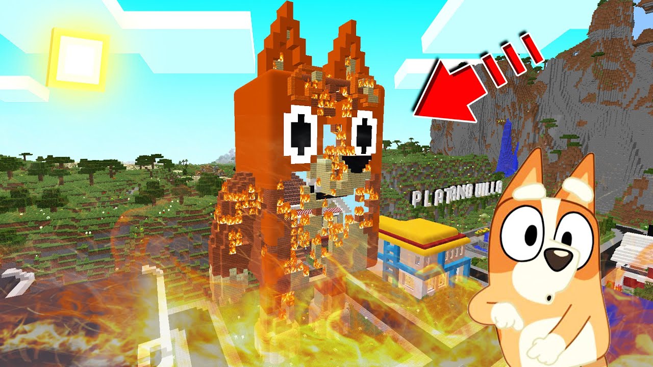 QUEMAMOS LA ESTATUA GIGANTE DE BINGO EN MINECRAFT 🔥