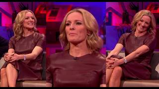 Gabby Logan in Leather Dress