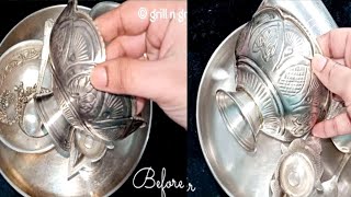 2 Ways to clean Silver items very easy in just 5min | Varalakshmi pooja silver items cleaning