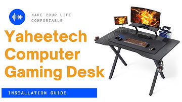 Yaheetech 44 Inches W Gaming Desk w/ X-Shaped Legs Installation Guide #computerdesk
