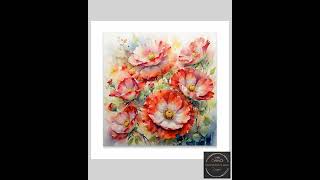 Watercolor Flower Wall Art, Red Poppy Canvas Print, Botanical Art Decor, Floral Print, Nature Ins...