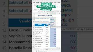 Sum visible positive values for filtered cells: #excel #tricks #exceltips Net Worth