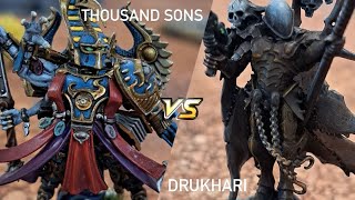 Thousand sons vs Drukhari warhammer 40,000 battle report 10th edition daily dice