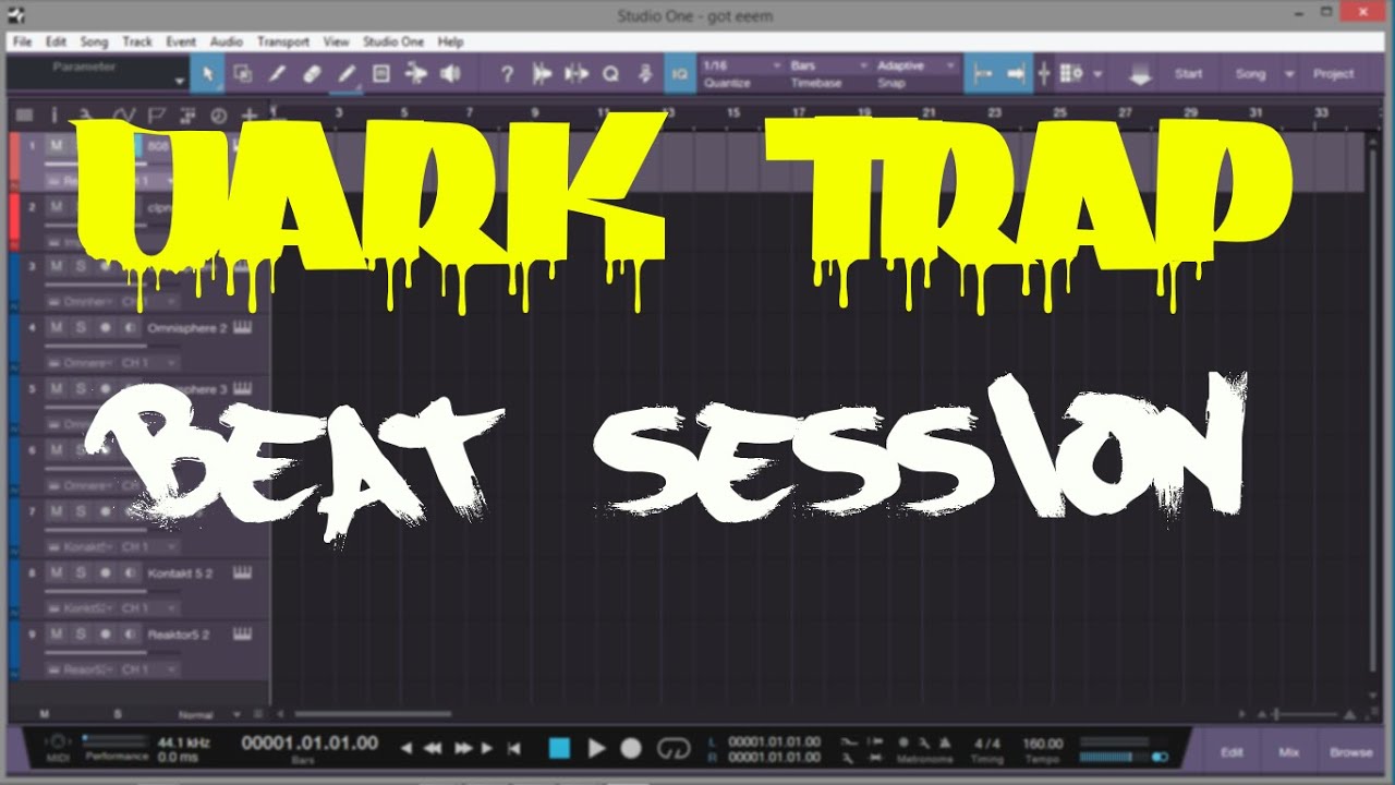 Dark Trap Beat Session| Presonus Studio One | No Audio Instruction