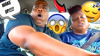 EPIC FALLING ASLEEP WHILE DRIVING PRANK ON FIANCE!!! *HILARIOUS REACTION*