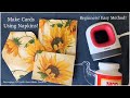 How to make cards with napkins / AMAZING “new” tip / Beginners / “Iron-on” Plastic Wrap & Mod Podge