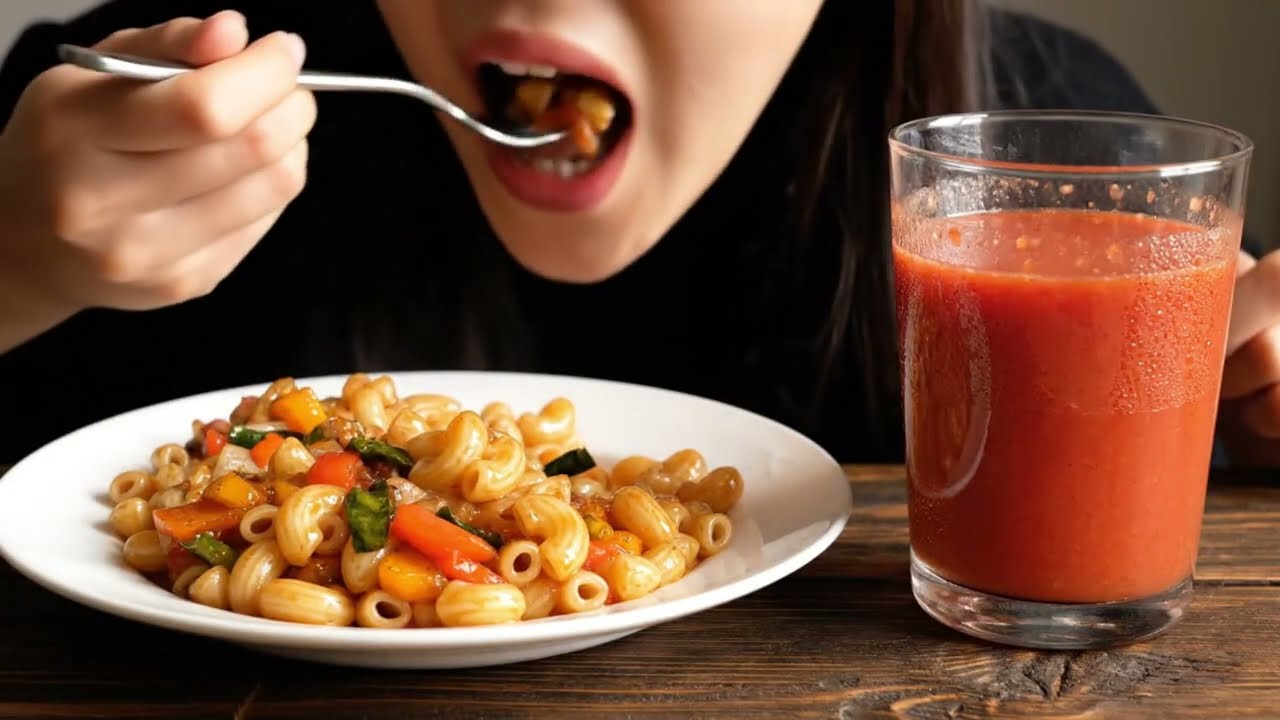 What’s for Lunch? Stir-Fried Macaroni & Tomato Smoothie | Satisfying Food