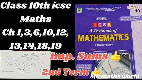 Class 10th icse important sums for second term👍See description box 👍
