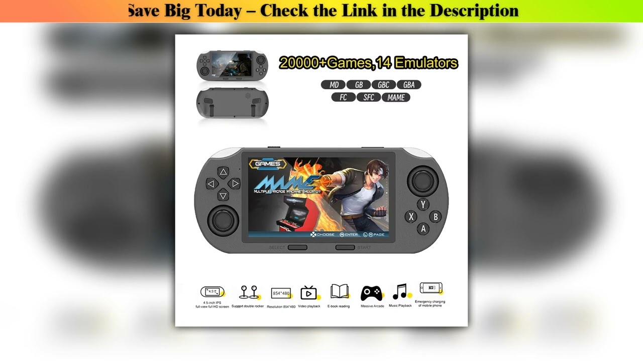 Best SF3000 Portable Mini Handheld Game Player 4.5 Inch IPS Screen Retro Video Game Console Built-i