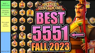 Best 5551 Legendary Commanders in Rise of Kingdoms [F2P-Friendly Investments] October 2023