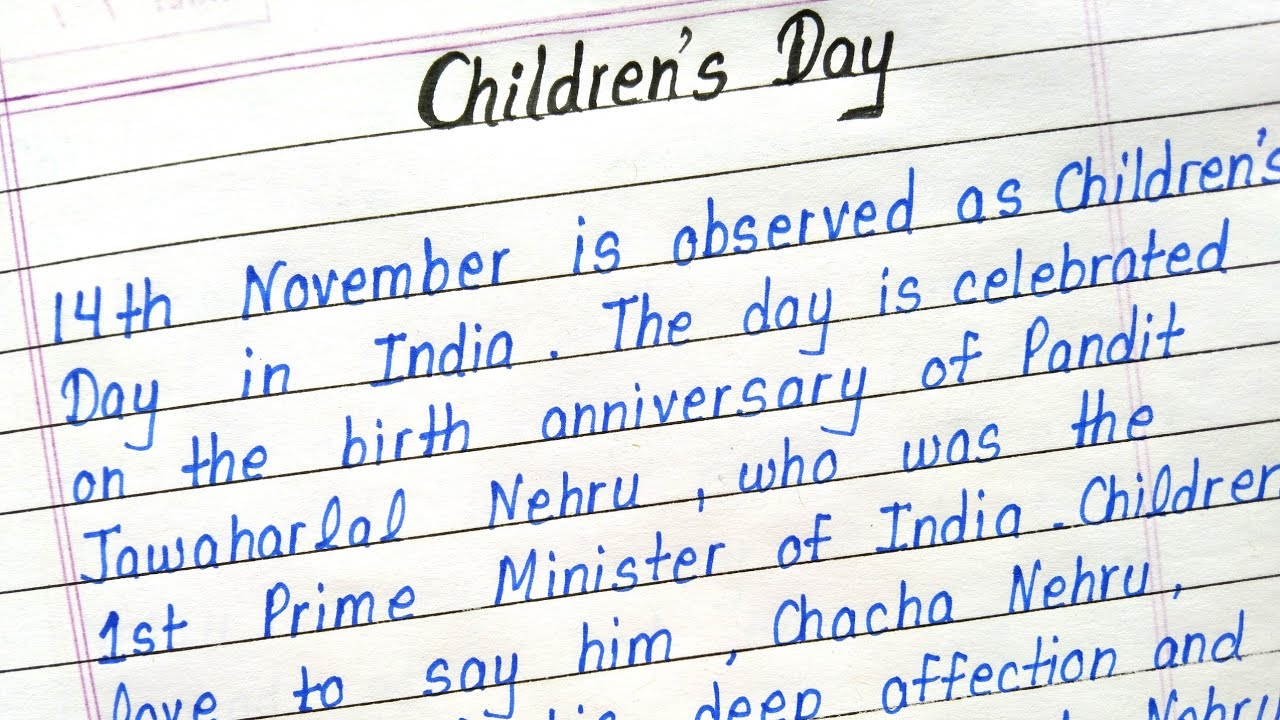 essay on children's day for class 3