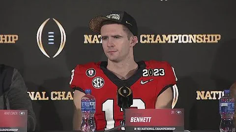 Stetson Bennett on one last huddle with the guys, ...