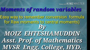 Central moments from raw moments