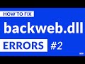 Backwebdll missing error on windows  2020  fix 2