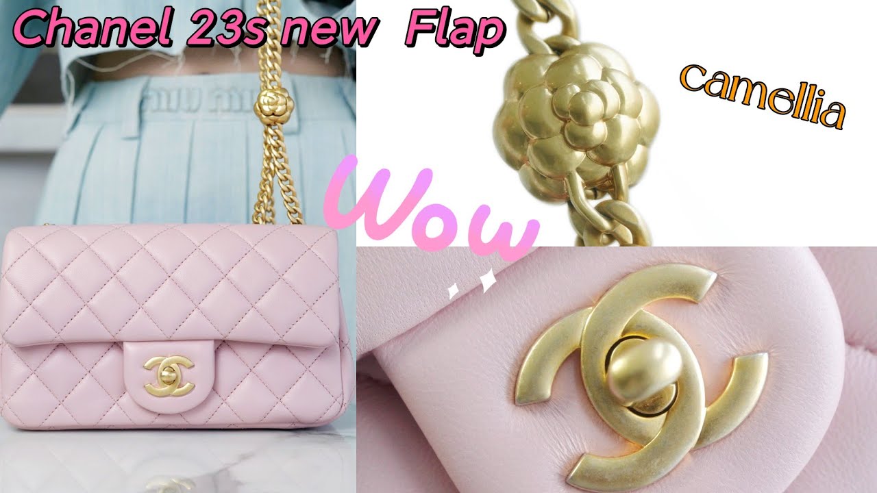 Chanel 23s camellia chains flap bag ，샤넬 23s 카멜리아 체인 플랩